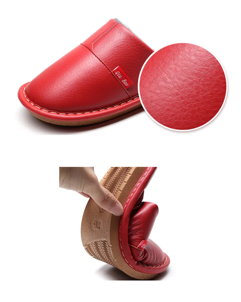 Plus size 45/46 Unisex home slippers women winter leather shoes microfiber high quelity female house slippers short plush shoes