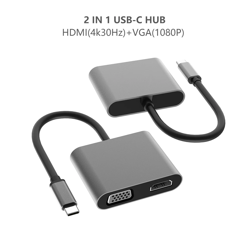 Адаптер USB C адаптер Haribol usb c hdmi type на концентратор VGA HDMI|USB-хабы| |