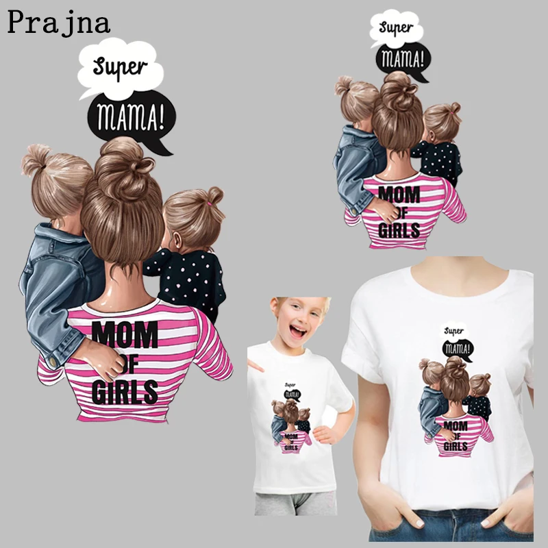 Prajna/нашивки для мамы и дочки железные накладки одежды женская футболка толстовки