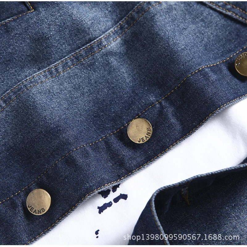 

2020 Spring New Model Men's Slim-Fit Denim Jacket Youth Casual Washed Lapel Denim Jacket