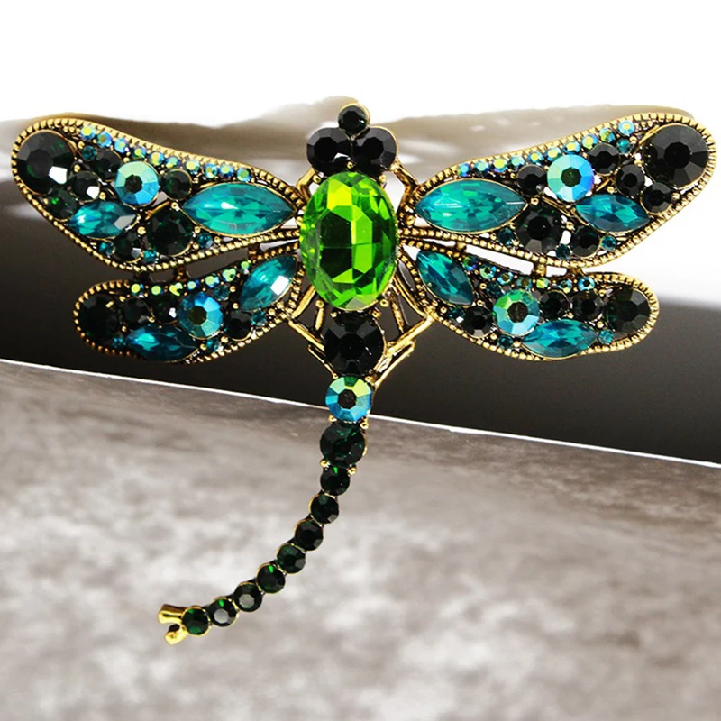 

Vintage Crystal Rhinestone Dragonfly Brooches for Women Dress Scarf Brooch Pins Jewelry Accessories Cute Gift Insect Multicolor