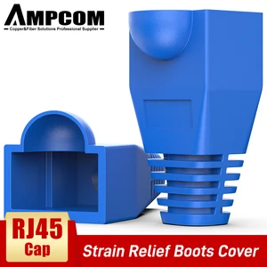 Разъем AMPCOM RJ45, защита от натяжения для кабеля Ethernet CAT55E6, недым, нулевой Галоген (синий)