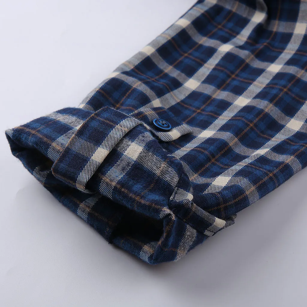 Хлопковая клетчатая блузка в клетку рубашка Женская Повседневная облегающая