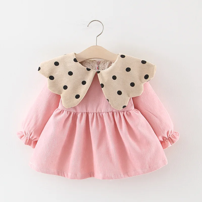 Baby Girl Dress Princess Clothes Autumn Winter Corduroy Dot Long Sleeves Clothing 0-4T | Детская одежда и обувь