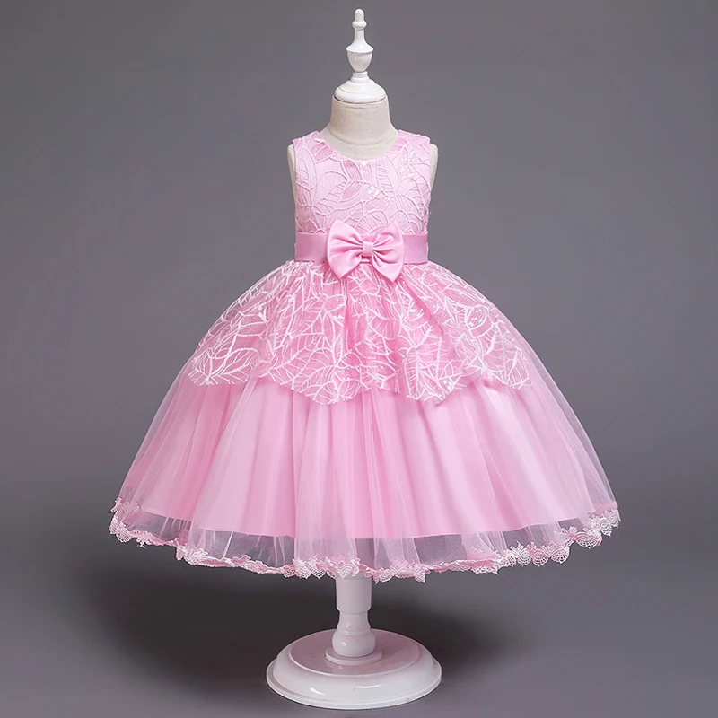 Платье принцессы с цветами для девочек летние платья-пачки свадьбы дня рождения