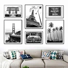 Парижская башня кокосовое дерево винтажная камера настенная Картина на холсте скандинавские плакаты и принты настенные картины для декора гостиной