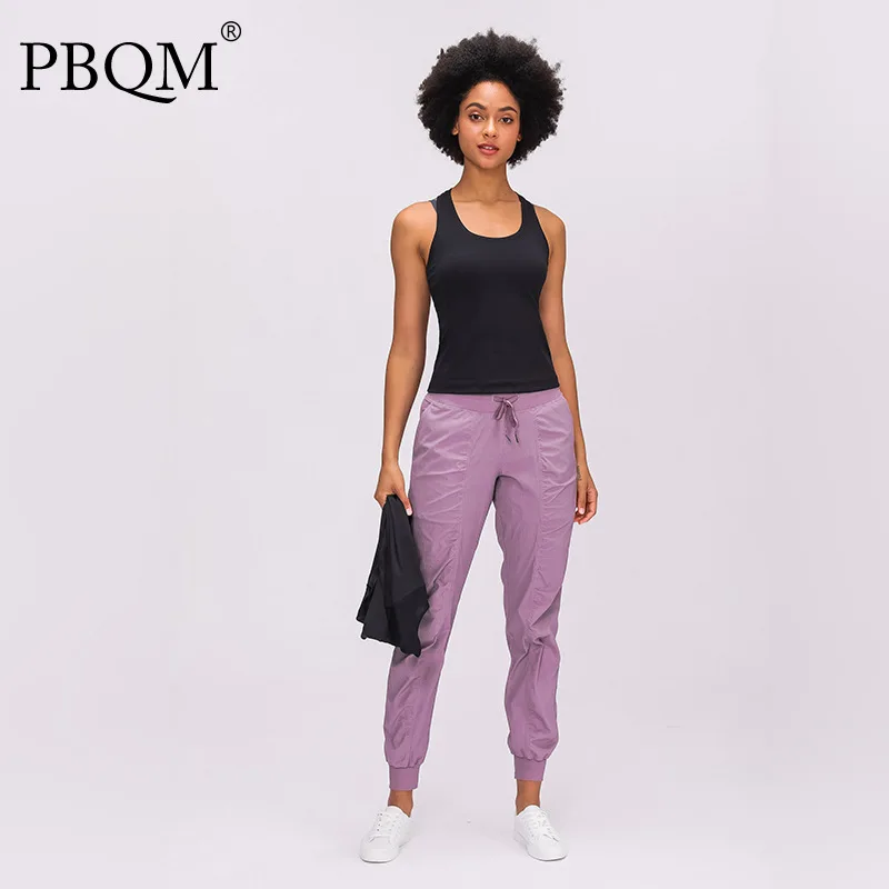 

PBQM 2021 Autumn New Elastic Tight Yoga Vest Women's I-shaped Back Slim Sports Running Fitness Top Pure Color Breathable 6T1909