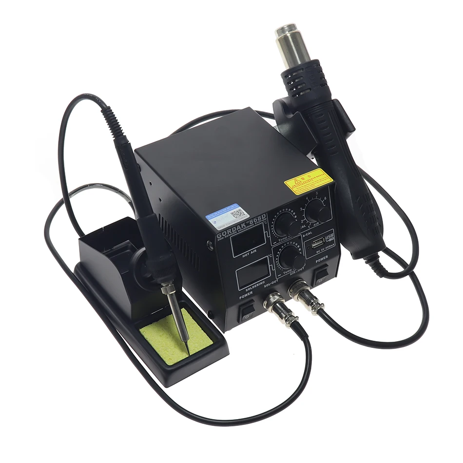 GORDAK 868D интеллигентая (ый) Три в одном Анти-статический горячего воздуха с двойным