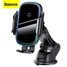 Baseus Car Phone Holder Wireless Charger Mobile Smartphone Support 15W Qi Wireless Charging Cell Phone Stand Cellphone Bracket