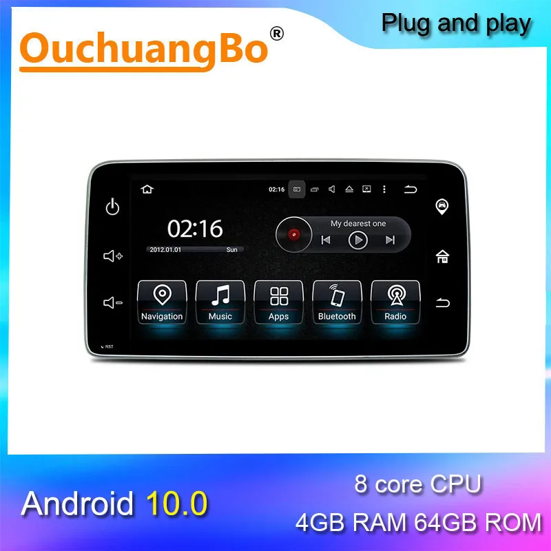 Ouchuangbo android 10 радио gps навигации с записывающим устройством для 9 дюймов Benz smart Fortwo