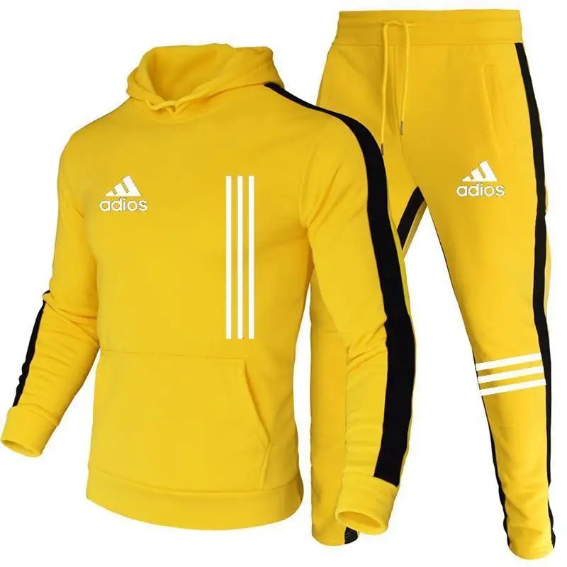 

2021 De Brand Nieuwe Mannen Hoodie Sport Pak Katoen Polyester Trekkoord Sportkleding Trend Mode Herfst En Winter Trui Pak S-3XL