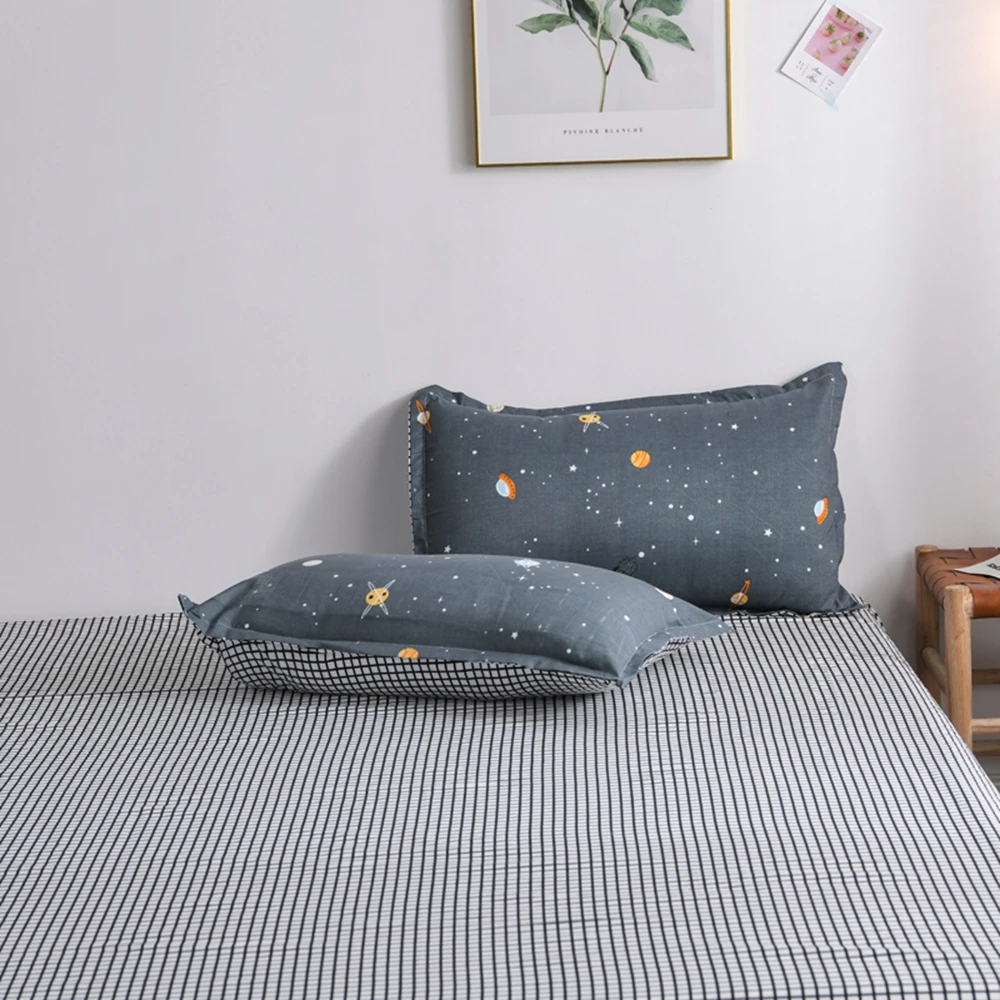 

Kids Galaxy Bedding Set grey color Duvet cover boys Bed Linen Single Queen King Size Creative Bedclothes 3PCS home textiles