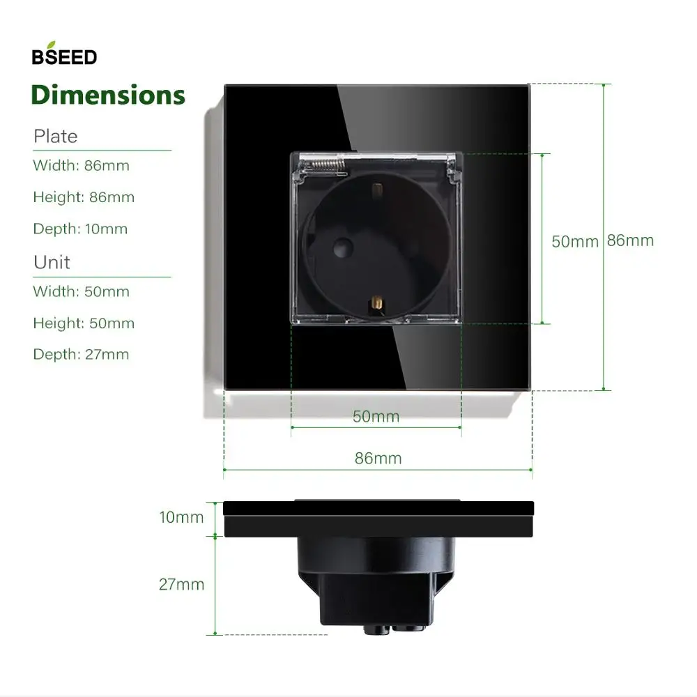 BSEED Новый Водонепроницаемый гнездо 16A 3 цвета электрическая стенная розетка