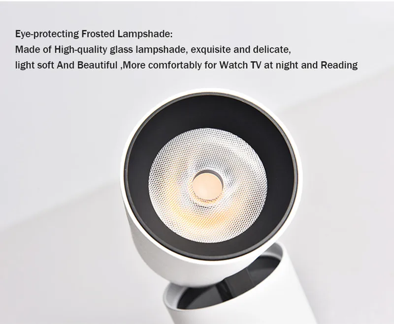 Черный/белый складной поверхностный монтируемый вниз светильник светодиодный с