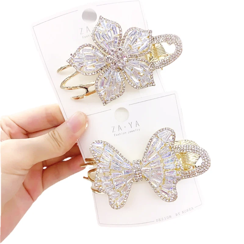 

Barrette For Women Girl Rhinestone Crystal Pearl Big Hair Clip Hairpin Bow Knot Butterfly Flower Head Accessories Wholesale