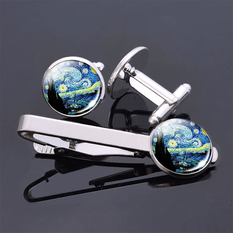 Модные мужские художественные украшения ручной работы набор запонок и зажимов