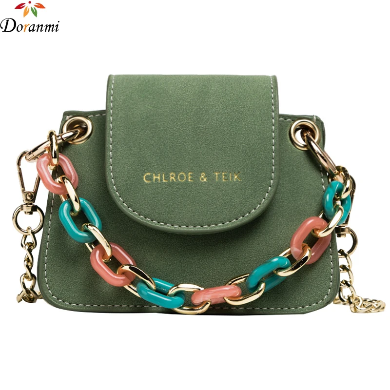 DORANMI/Замшевые мини сумочки на застежке для женщин 2019 ремешок цепочке сумка через