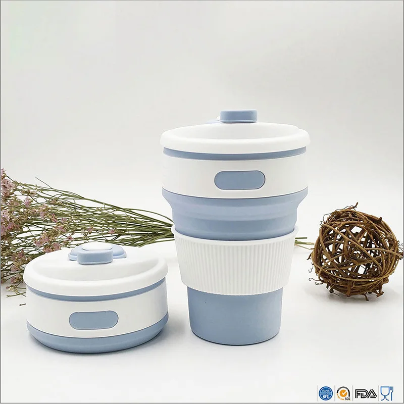 Кофейные кружки для путешествий Складная кофейная чашка с соломенными крышками