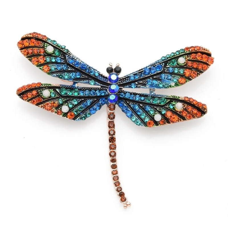 Разноцветные сверкающие стрекозы 2 цвета булавки из сплава для женщин свадебный подарок - Окраска металла: Blue