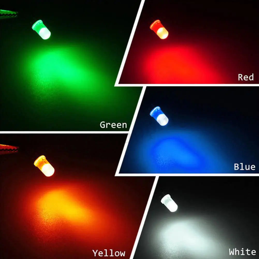 Светодиодный диодный светильник 500 шт. 3 мм белый красный зеленый синий