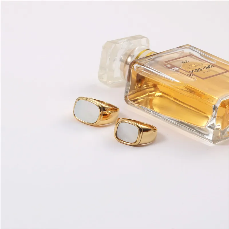 Парные кольца 2021 трендовые большие маленькие квадратные с белым опалом для