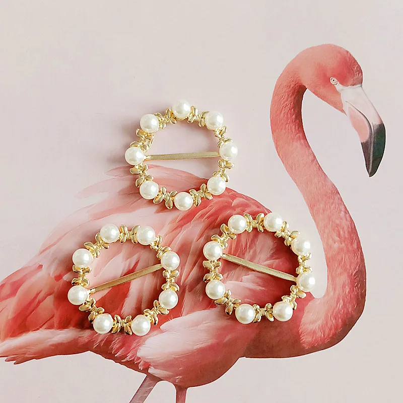 5 шт./лот аксессуары для волос DIY круглые Золотые сережки из жемчужного сплава