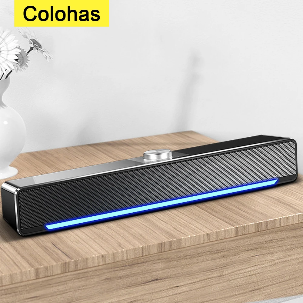 

Проводная + Bluetooth-совместимая Двухрежимная умная компьютерная Колонка для телефона, ноутбука, Портативная звуковая панель, Беспроводная ко...