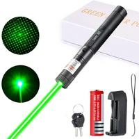 green laser pointer long range high power flashlight rechargeable pointer with star cap adjustable focus suitable for hiking