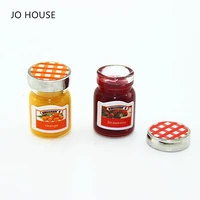 jo house 1set miniature dollhouse decoration statue dinner jam glass bottle mini kitchen toy accessories