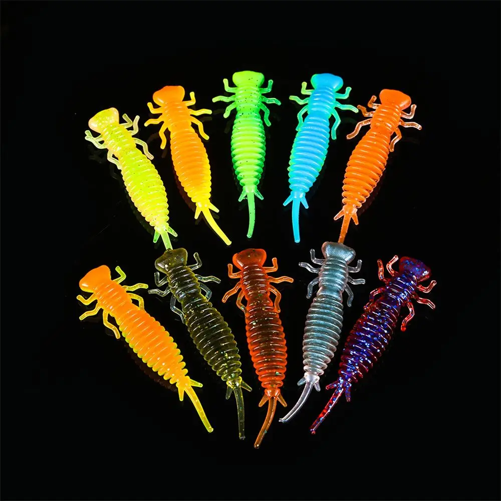 

5Pcs Soft Dragonfly Worm Artificial Lures Silicone Baits Bait Larva Lure Swimbait