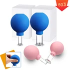 4 шт. Стекло присоска Массаж Лица Набор вакуумных банок с резиновой головкой антицеллюлитный Массажная банка для похудения банок по уходу за телом терапии