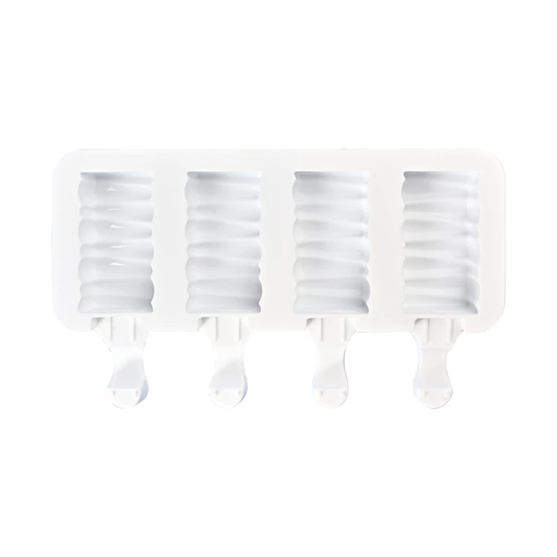 Силиконовая форма для мороженого прямоугольная волнистая цилиндр фруктового