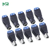 10pcs 5 sets blue male female 12v 2 1x5 5mm dc power jack plug audio aux free welding socket connector