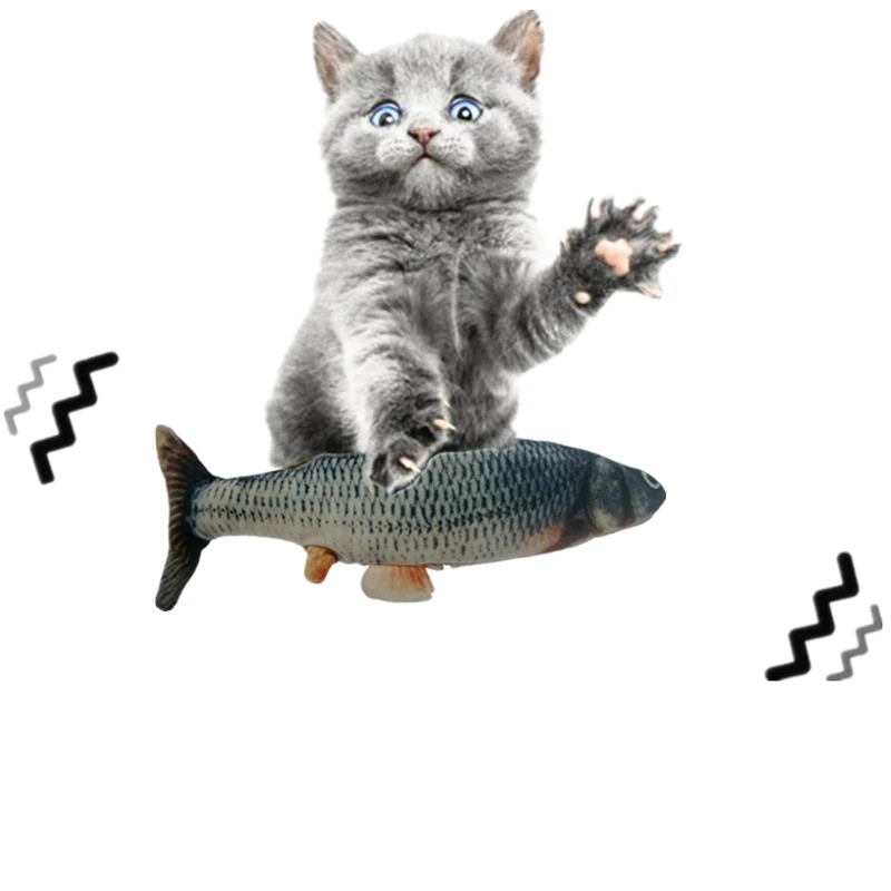 

30CM Pet Cat Toy USB Charging Simulation Electric Dancing Moving Floppy Fish Cats Toy For Cat Toys Interactive Dog Dropshipping
