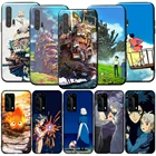 Силиконовый чехол GX95 Howls Howl с движущимся замком для Huawei P9 P10 P20 P30 P40 Y6 2018 Y7 Y9 Lite Pro Max Prime Mini
