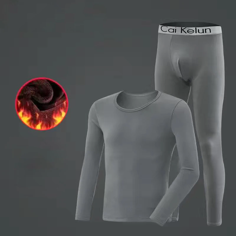 Men's Thermal Underwear Men Autumn Winter Long Johns Sets Fleece Warm Slim Round neck Male Underwear Set Plus Size 3XL