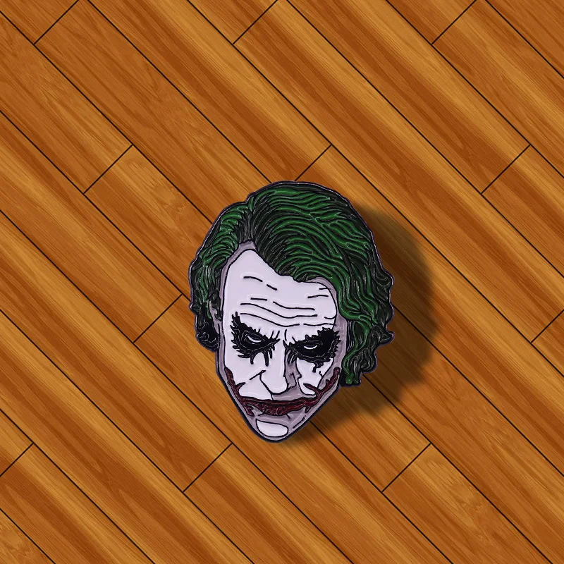 Эмалированная брошь в стиле Хэллоуин Dark Knight 2008 Heath Ledger Jokerr | Украшения и