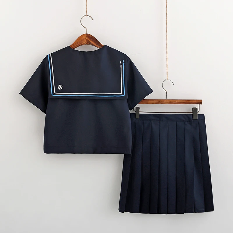 Новая темно-синяя японская школьная форма Осенний матросский Топ с длинным