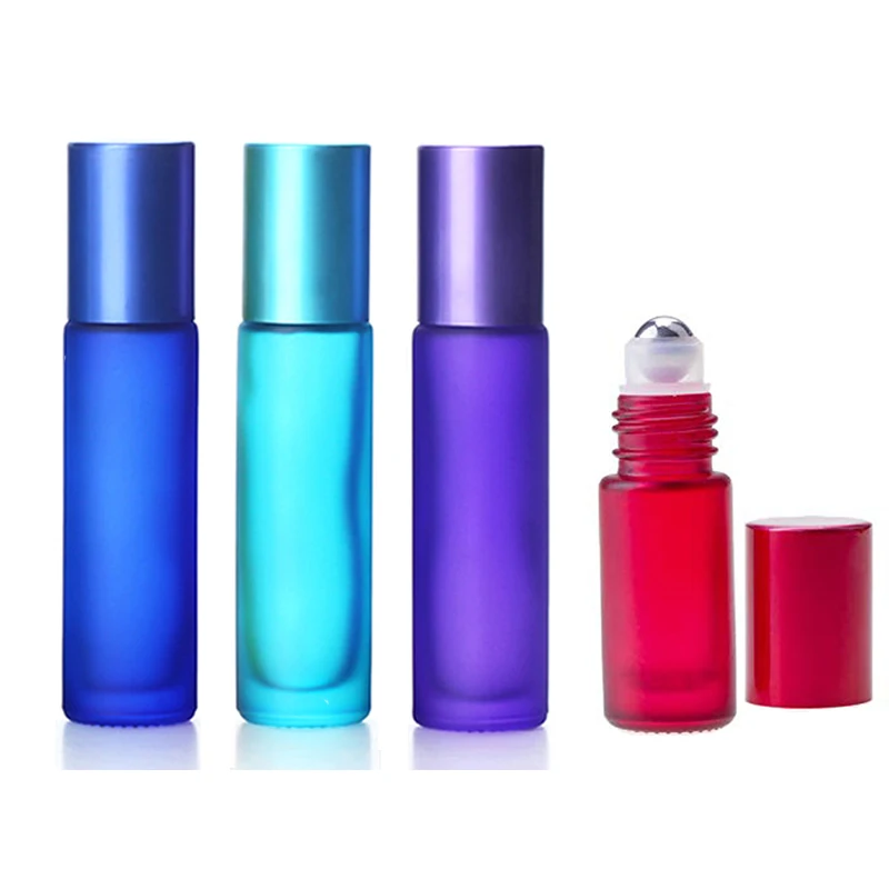

1 X 10ml Portable Frosted Glass Roller Vial Essential Oil Perfume Jar Mist Container Refillable Travel 5cc Rollerball Bottle