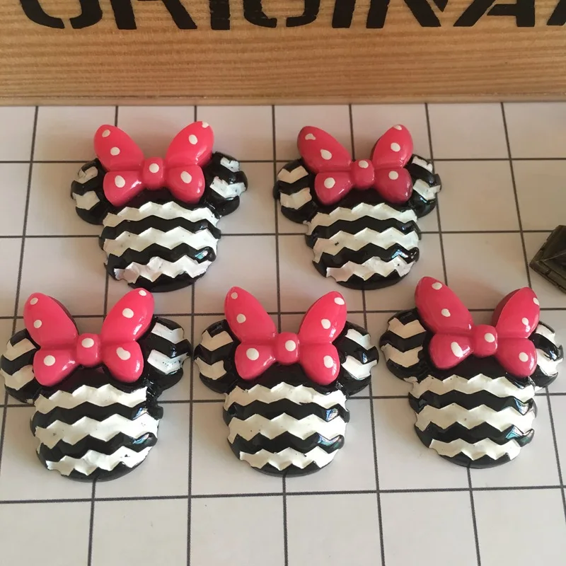 pink bow mouse Самый популярный кавайный Кабошон из смолы для волос, украшения, скрапбукинг, сделай сам - Цвет: pink bow mouse