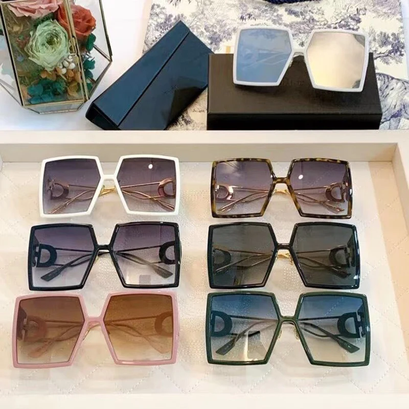 

2021 Women Men Fashion Sunglasses Christian 30 Montaigne, Extra Big Square Frame UV40
