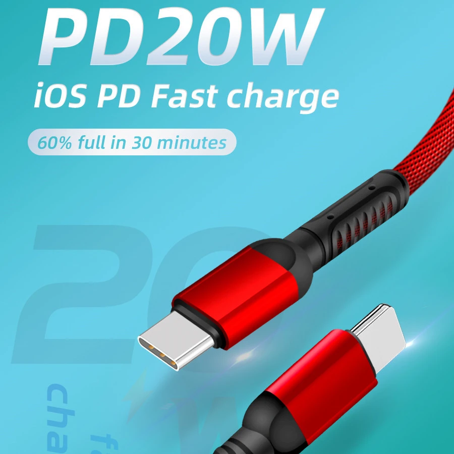 

20W/18W 3A USB PD C Cable Fast Charging for Phone 13 12 11 Pro Max Xs X Pad 2021 Mini Macbook Type C Charger Shunpin USB C Cable