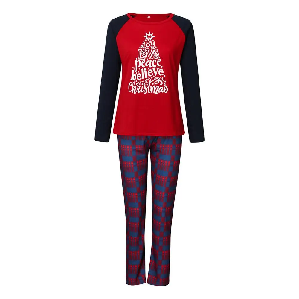 2020 Autumn And Winter New Home Service Father Mother Children Parent-Child Suit Christmas Tree Printing Family Pajamas | Мать и ребенок
