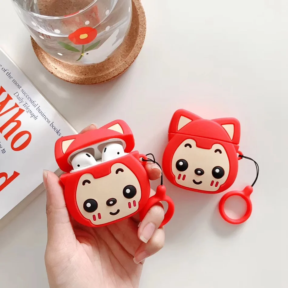 Чехол для AirPods с милым 3D рисунком авокадо, чехол для наушников Apple Airpods 2, силиконовый чехол для наушников Air pods, ремешок для наушников