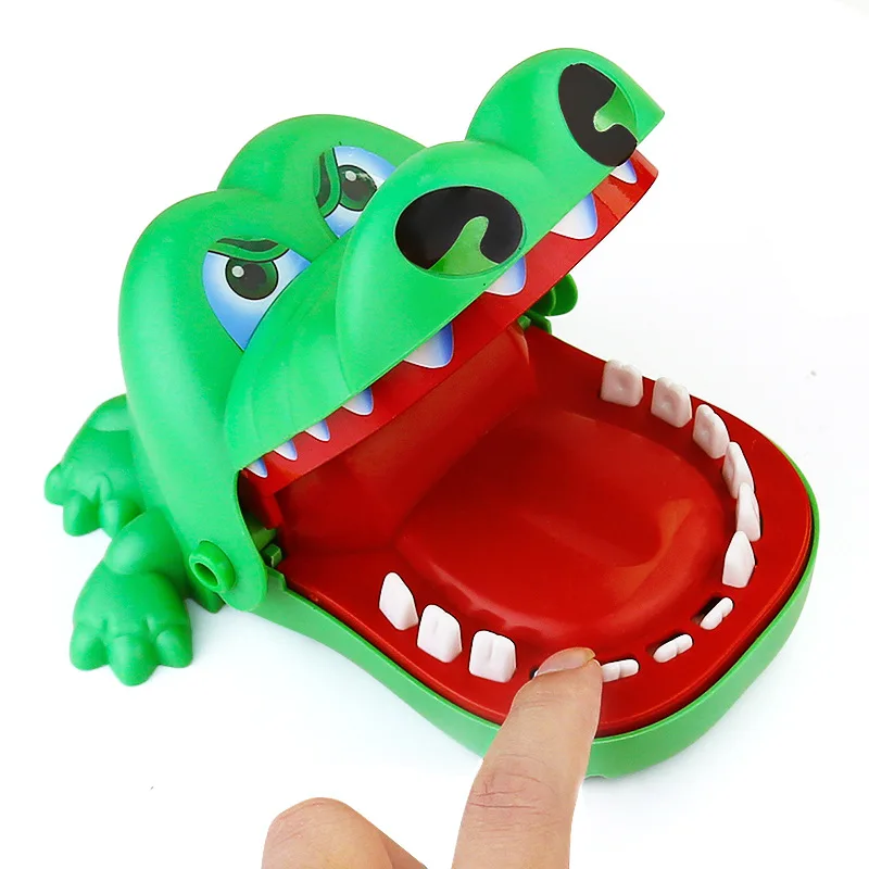 

Hot Creative Big Size Crocodile Mouth Dentist Bite Finger Game Funny Gags With Light & Sound Toy For Kids Family Party Play Fun