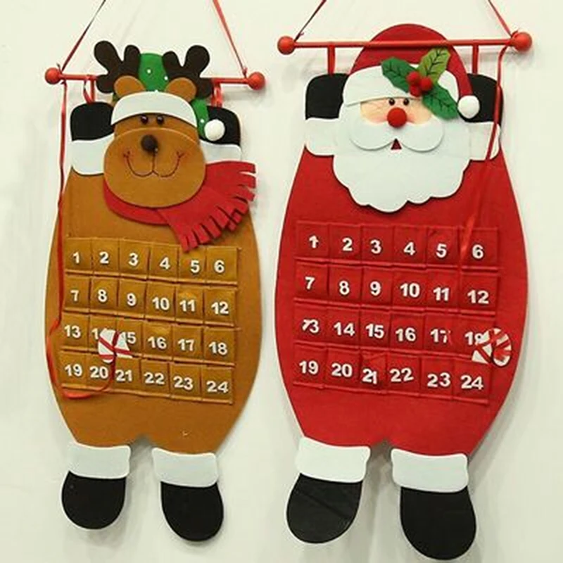 

Hanging Christmas Advent Calendar Countdown To Christmas Tree Gift Ornaments Decorations Santa Claus Calendar With Pockets