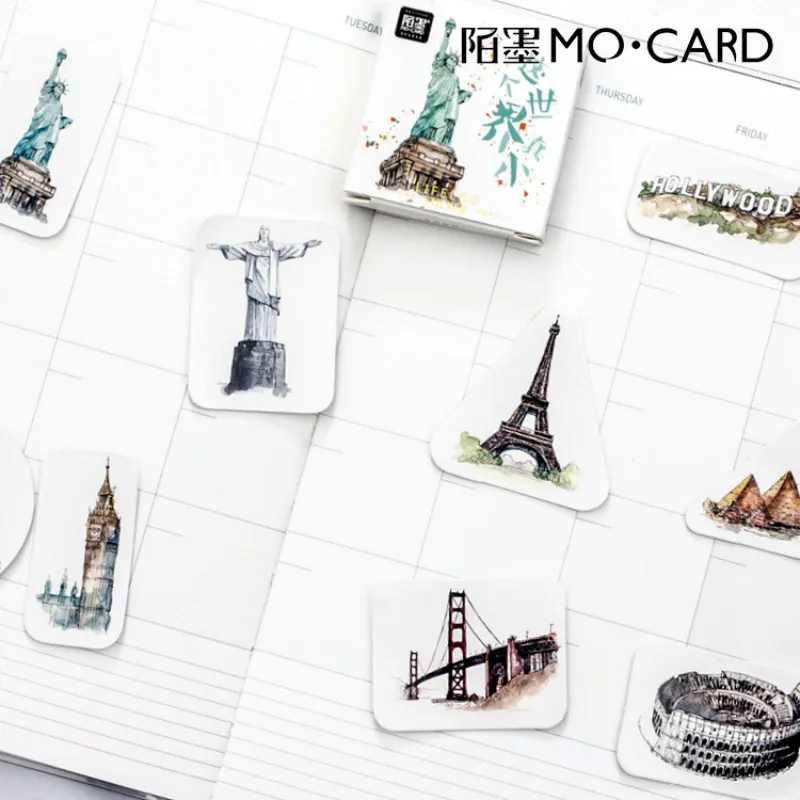 45 шт. практичных наклеек на блокнот в мире милые Мультяшные модные тематические