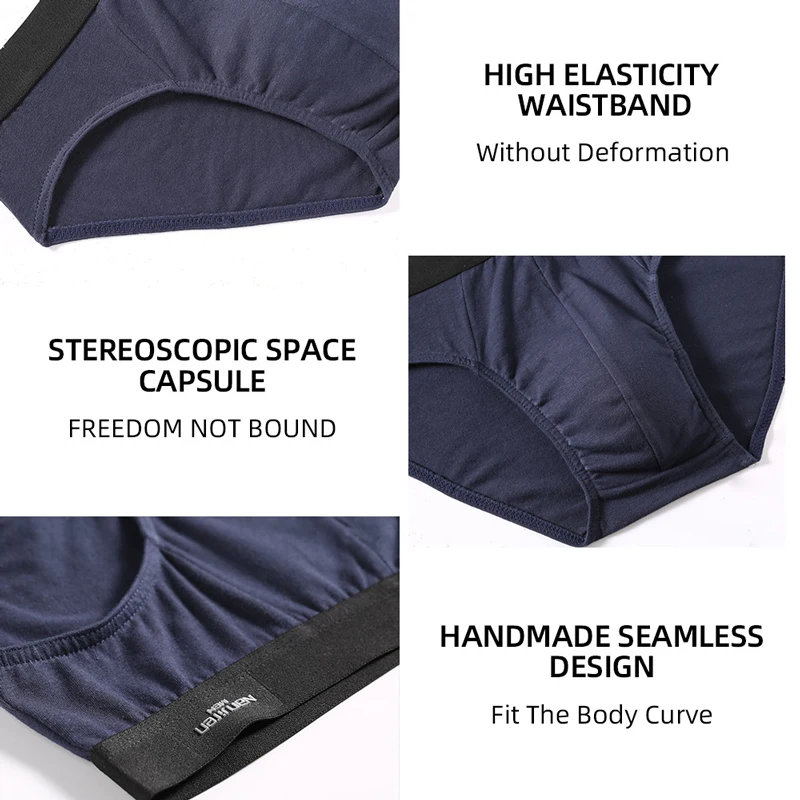 Men Briefs 4pcs\lot Cotton Men Underwear Plus size cuecas Soft Underpants High Quality Boys Panties Plus size L-4XL