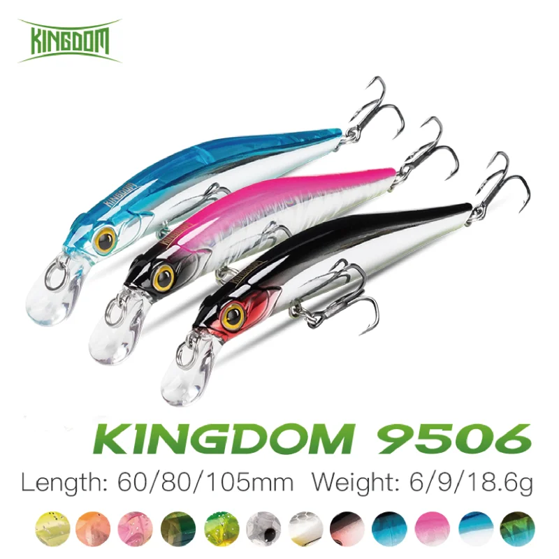 

Kingdom Jerkbaits Fishing Lures 60mm/6g 80mm/9g 105mm/18.6g Sinking Minnow Hard Swimbait Fishing Wobblers Isca Artificial Bait