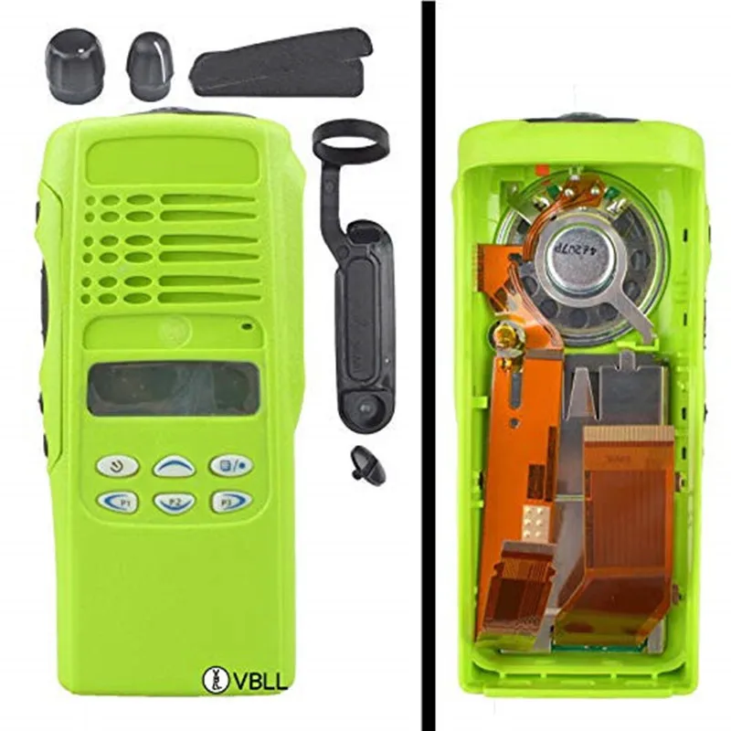 VBLL Walkie-talkie Replacement Repair Front Case Kit with Speaker for HT1250 GP380 Two Way Radio -Green
